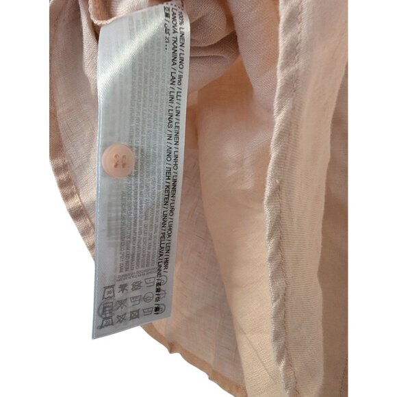 MNG Womens Light Pink 100% Linen Button-Up Shirt XXL - Picture 7 of 7